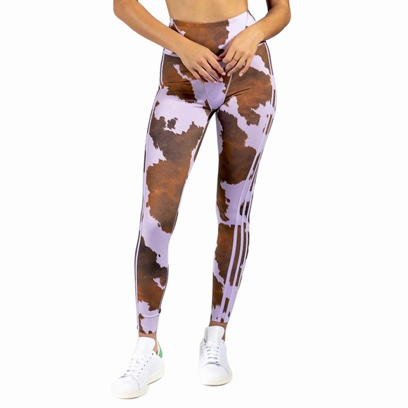 adidas Pants - Adidas x Ivy Park Tights in Purple Cow Hide Print Size XS